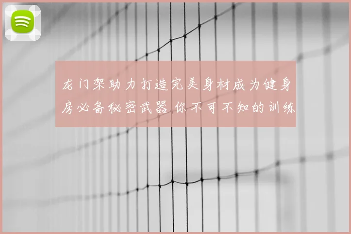 龙门架助力打造完美身材成为健身房必备秘密武器 你不可不知的训练利器
